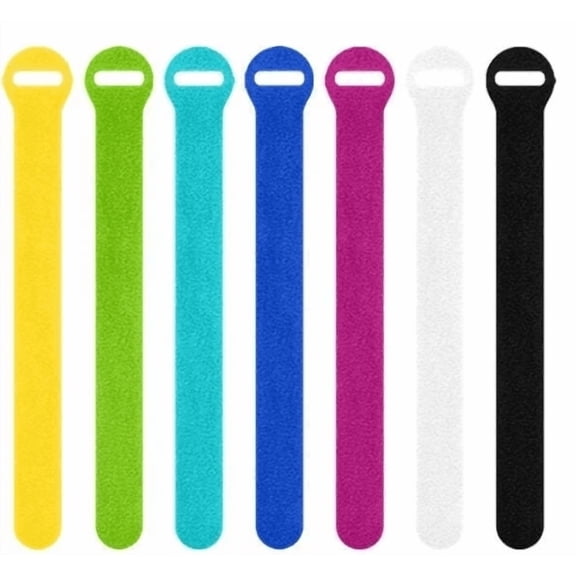 Self-Gripping Cable Ties, Multi-Color, 70 Pack Reusable Hook and Loop Cord Wraps for Cord Management