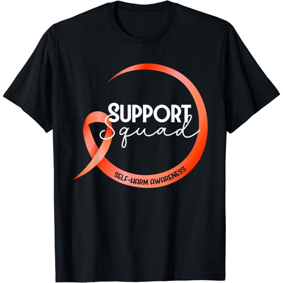 Self-Harm Awareness Orange Ribbon Support Squad T-Shirt