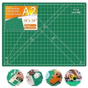 Self Healing Cutting Mat 18"x24", A2, Rotary Fabric Cutting Mat for Sewing, Quilting, Crafts & DIY, Double Sided Green