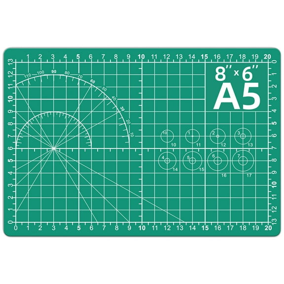 Self Healing Cutting Mat 8x6 Inches, A5 Double Sided Rotary Cutting Mat for Crafts, Sewing, Quilting, Fabric Projects, 5-Ply Craft Cutting Board with Grid for Precision, Hobby Mat