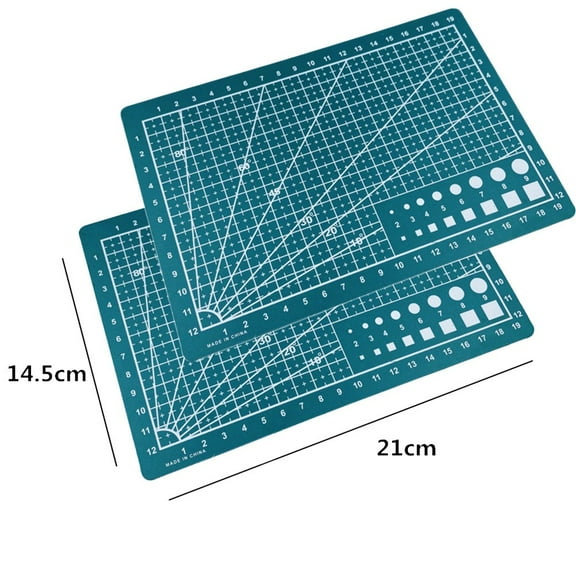 Self Healing Cutting Mat For Quilting Sewing Paper Craft Double Sided Grid Ruler Rotary Board Non Slip for Surface PVC for Scrapbooking For A3 for A4 A5(2PCS A5 green)