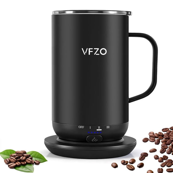 Self Heating Coffee Mug,High-Capacity- 18 oz, 180 Min Battery Life, Smart Heated Coffee MugSmart Mug, Simple Temperature Control Operation, Gifts for Family Members (Black)