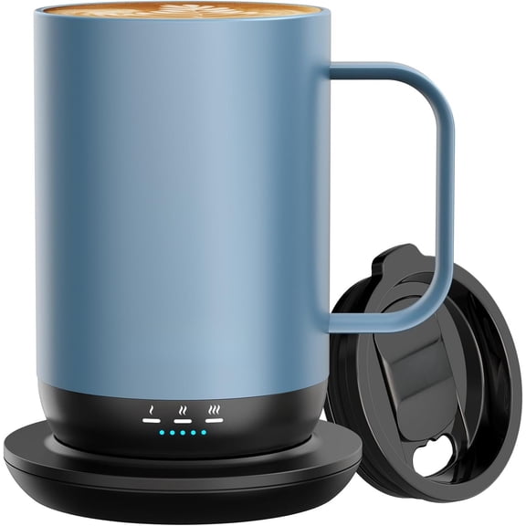 Self-Heating Coffee Mug T1-16oz, Heating Rechargeable Heated Coffee Mug, Mug with App & Button Control, Ideal for Coffee Lovers & Hot Drink Enthusiasts