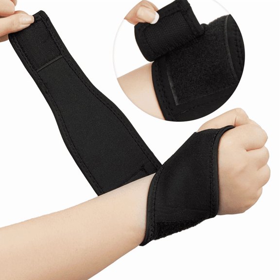 Self-Heating Compression Wrist Wrap Support Strap, Sports Wrist Brace for Ball Games Cycling Typing2PCS