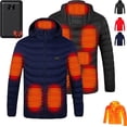 thumbnail image 1 of Self Heating Jacket, Pufftek Self Heating Jacket, Unisex Heated Jacket with Battery, Heated Coat with Detachable Hood, 1 of 6