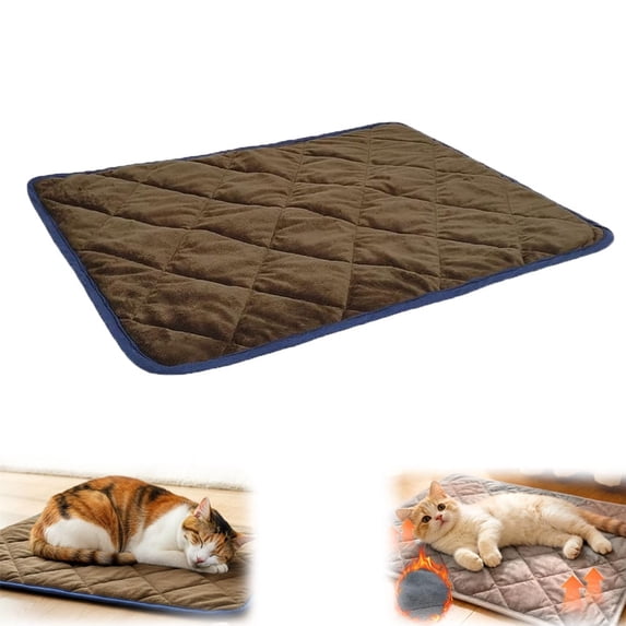 Self Heating Pad for Dog & Cat, 2026 New Self Warming Pet Bed Dog Heating Pad, Non-Slip & Washable, Thermal Reflection Pad, Pad Sleeping Mat for Small Medium Large Dogs (Brown, Large)