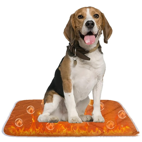 Self Heating Pad for Dog & Cat, Dog Heating Pad, Self Warming Dog Bed, Non Electric Sleeping Mat for Small & Large Dogs, Comfortable, Anti-Slip Bottom Washable (Brown, L)