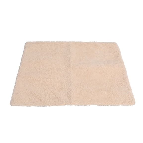 Self Heating Pet Bed Wool Padding for Cats Dogs, Thermal Warming Mat Non-electric with Washable Cover, Cozy Self Warming Pad for Indoor Pets, Winter Pet Blanket Beige Size:S
