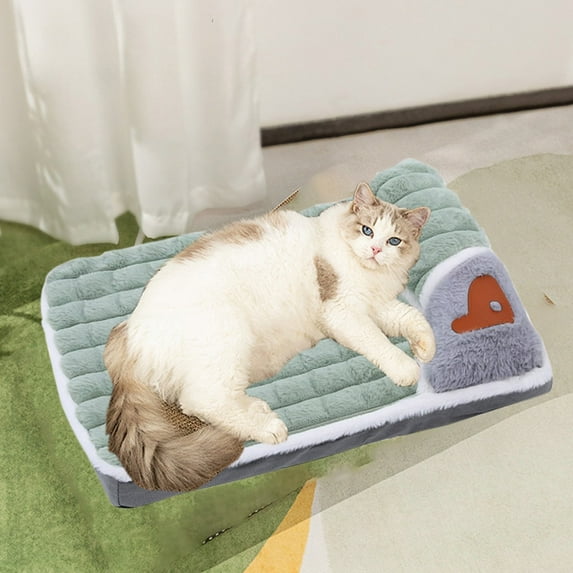 Self Heating Pet Mat for Dogs & Cats - Soft Flannel Fabric, Washable & Portable, 19.68x13.77in Cozy Bed for Small Pets, Elderly & Arthritic Animals, Noiseless & Lightweight Pet Cushion