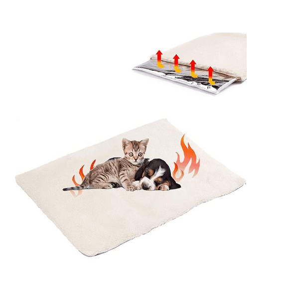 Self Heating Pet Pads Pet Blanket for Cat/Dog,Pet Heating Pad,Self Warming Cushion Mat for Cats Dogs,Self Heated Cat Dog Bed/Pet Thermal Mat Blanket Ecological (White)