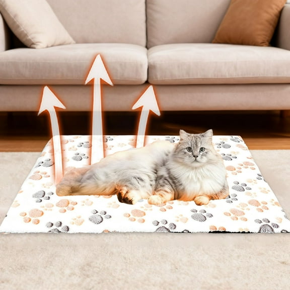 Self Heating Pet Rug - Cozy Soft Shaggy Warming Pad, Washable, Non-Slip – Indoor Cats Pad for Kittens, Small Dogs & Senior Pets