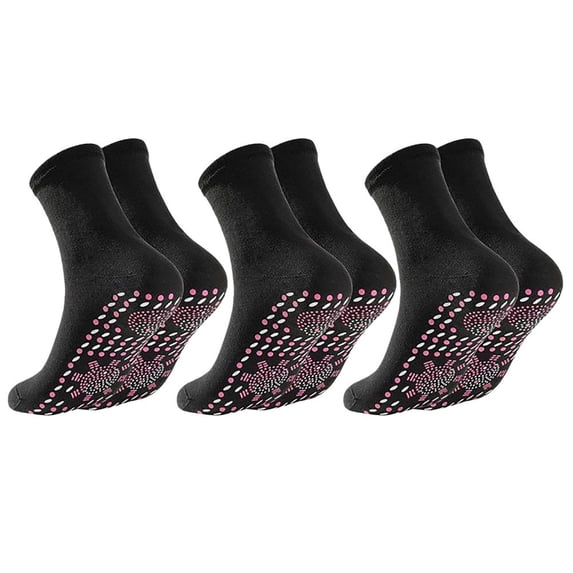 Self-Heating Socks 3 Pairs Nano Therapy Massage Socks For Men Women Breathable Ergonomic Fit Advanced Heating Technology Comfortable Warm Socks