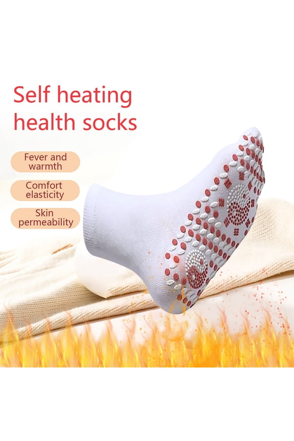 Self Heating Socks under $5! CQCYD 3 Pairs Self Heating Socks, Tourmaline Thermal Massage Socks, Anti-Fatigue Foot Warmers for Outdoor Sports