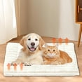 thumbnail image 1 of Self Heating Thermal Pet Mat, No Electricity, Self-Warming Cat Mat, Heating Cat Bed for Indoor Cats & Dogs, Thermal Warm Cats Pad, Reflects Natural Body Heat, No Electricity Needed (White, 35x23in), 1 of 8