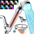thumbnail image 1 of Self-Illuminating LED Shower Head with 7 Color Changing Lights, Water Powered Rainfall Showerhead for Bathroom, High Pressure Handheld Shower Head , Hotel Spa Shower Head with Magnetic Motor, 1 of 7