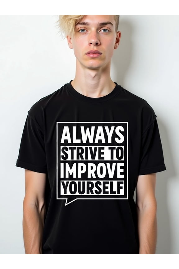 Self-Improvement Motivational Tee men's graphic t shirts black limited edition top t shirts For summer Fall Casual Unisex Shirt Cotton tshirts