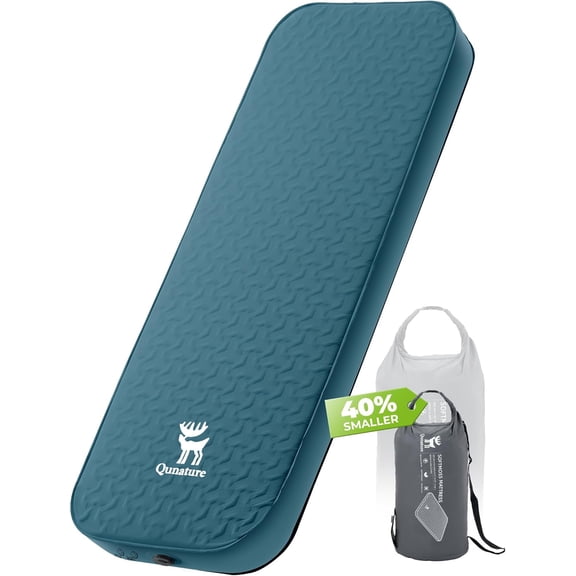 Self-Inflating Camping Sleeping Pad, 6.0 R-Value Insulated 4 Season Camping Air Mattress, 4-Inch Thick High-Density Foam for Car Camping, Backpacking, Hiking, Travel