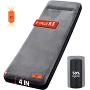 Self Inflating Camping Sleeping Pad with Electric Pump, 4" Thick Foam Camping Mattress Pad, 9.5 R-Value All Season Portable Mattress for Car Tent Travel