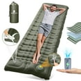 thumbnail image 1 of WARMTUYO Electric Self Inflating Sleeping Pad and Foot Pump, 78.74x26.77x4.72in Thickened Camping Mattress with Pillow, for Outdoor Hiking Traveling Cot Mats, Waterproof - Army Green, 1 of 8