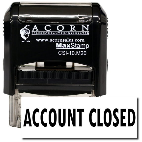 Self-Inking Account Closed Stamp with Mint Green Ink