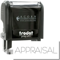 Self-Inking Appraisal Stamp, Trodat Printy 4911, Press and Print Stamping, Impression Size 5/8" x 1-1/2", Up to 10,000 Impressions - Black Ink