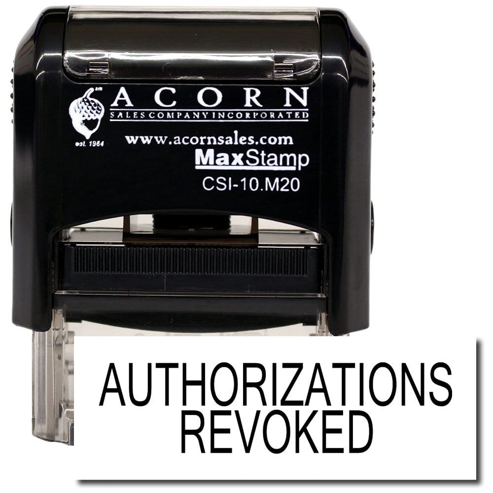 Self-Inking Authorizations Revoked Stamp with Orange Ink - Walmart.com