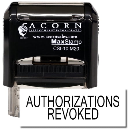Self-Inking Authorizations Revoked Stamp with Orange Ink