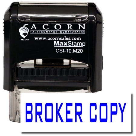 Self-Inking Broker Copy Stamp with Blue Ink