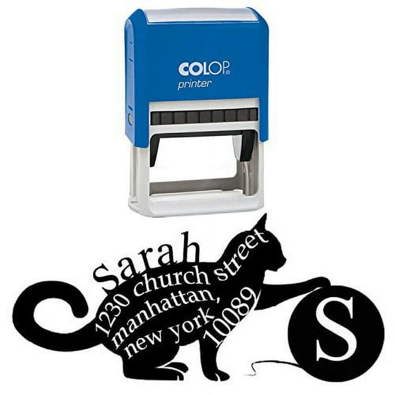 Self Inking Custom Return Address Stamp Cat Lovers Personalized Rubber Stamp Gift Design By Printtoo