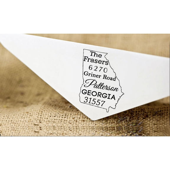 Self Inking Custom Return Address Stamp Personalized Georgia Map Stamp Proposal Gift Idea