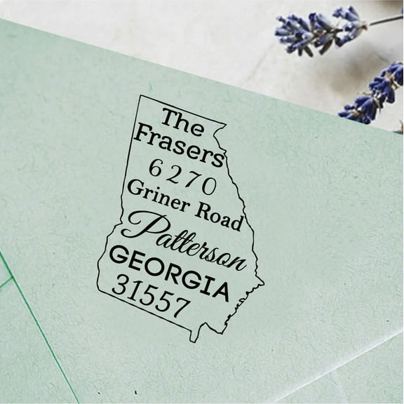 Self Inking Custom Return Address Stamp Personalized Georgia Map Stamp Proposal Gift Idea