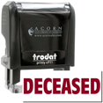 thumbnail image 1 of Self-Inking Deceased Stamp, Trodat Printy 4911, Press and Print Stamping, Impression Size 5/8" x 1-1/2", Up to 10,000 Impressions - Burgundy Ink, 1 of 10