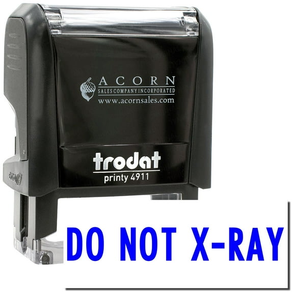 Self-Inking Do Not X-Ray Stamp, Trodat Printy 4911, Press and Print Stamping, Impression Size 5/8" x 1-1/2", Up to 10,000 Impressions - Blue Ink