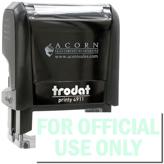 Self-Inking File Stamp, Trodat Printy 4911, Press and Print Stamping, Impression Size 5/8" x 1-1/2", Up to 10,000 Impressions - Mint Green Ink