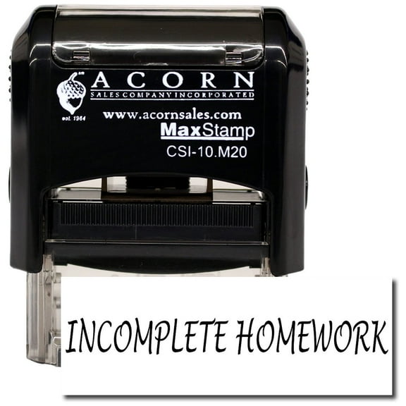 Self-Inking Incomplete Homework Stamp