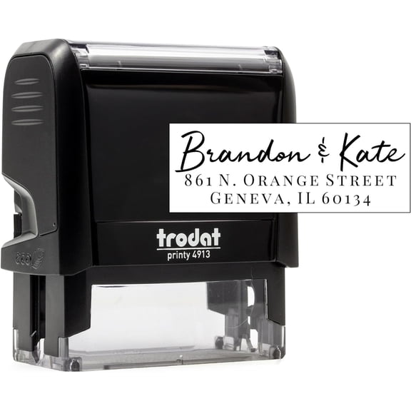 Self Inking Modern Address Stamps | Custom Return Address Stamper (Brandon, Xtra Large)