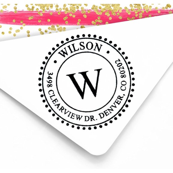 Self Inking Monogram Address Stamp - Style 320