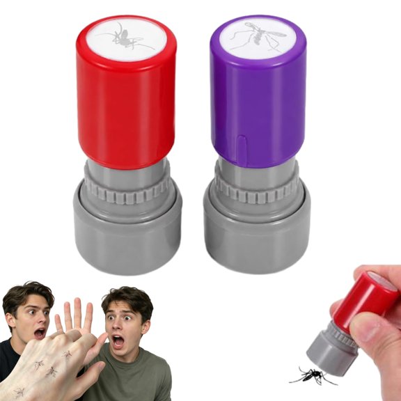 Self-Inking Mosquito Stamp Novelty Prank with Realistic Bug Patterns for April Fools Day Party Fun and Practical Jokes Friends