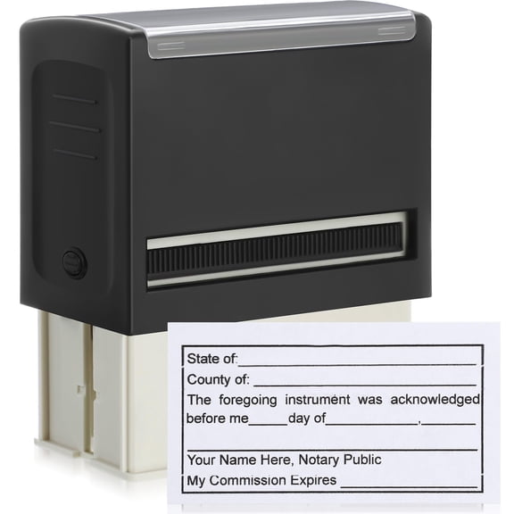 Self Inking Notary Public Stamp - 1.46 x 2.95 Inches Plastic Stamp for Acknowledgement Documents