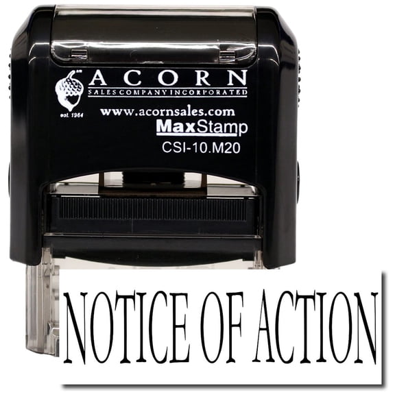 Self-Inking Notice Of Action Stamp with Mint Green Ink