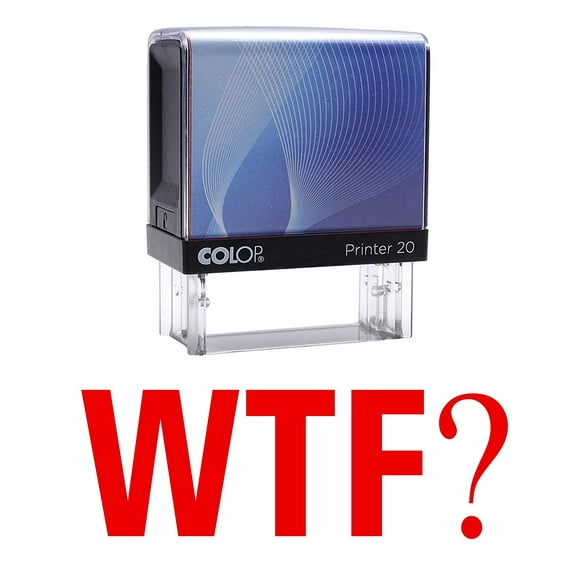 Self-Inking Novelty Message Stamp - WTF Red Ink Rubber Stamp Colop Mini Stamper