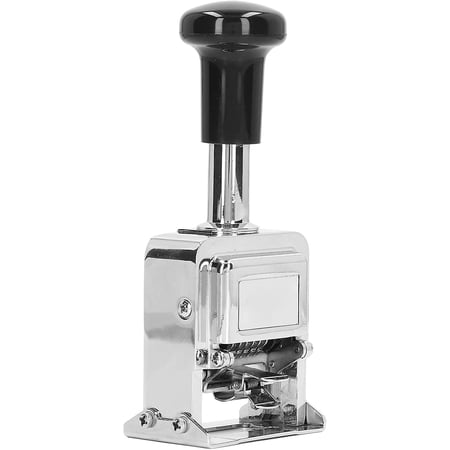 CCNZZITSHT Self Inking Number Stamp, 7 Digit Durable Automatic Numbering Machine Kit, Portable Metal Professional Numberer
