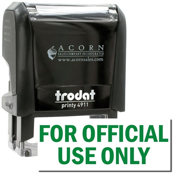 Self-Inking For Official Use Only Stamp, Trodat Printy 4911, Press and Print Stamping, Impression Size 5/8" x 1-1/2", Up to 10,000 Impressions - Green Ink