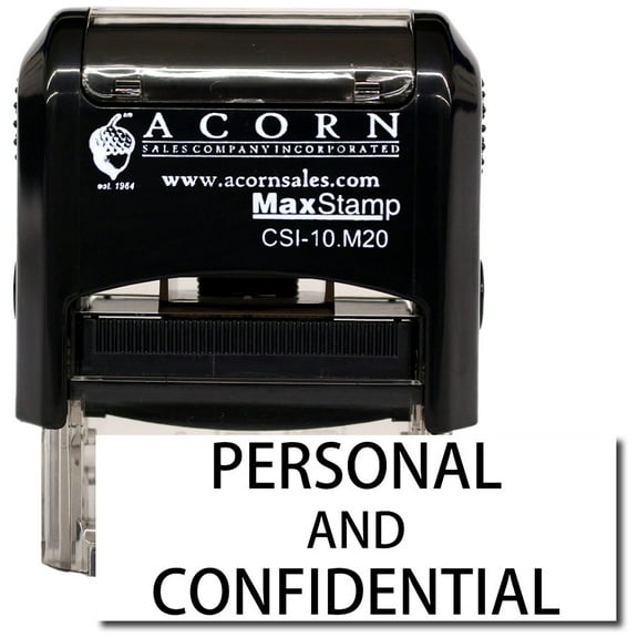 Self-Inking Personal Confidential Stamp with Red Ink