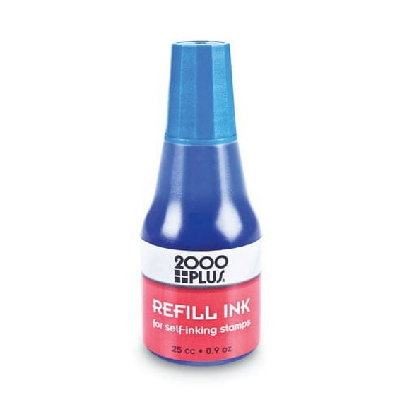 Self-Inking Refill Ink, Blue, 0.9 Oz. Bottle | Bundle of 2 Each