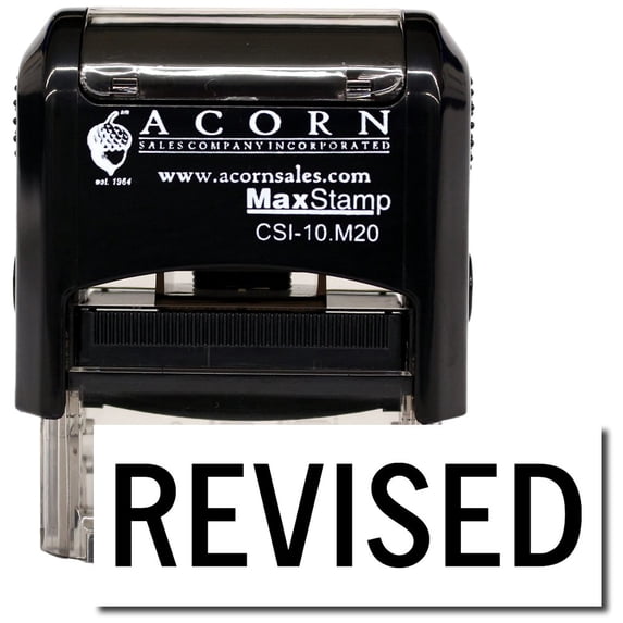 Self-Inking Revised Stamp with Burgundy Ink
