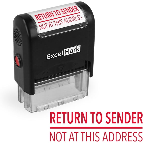 Self-Inking Rubber Stamp - Return to Sender Not at This Address - Red Ink (Small)