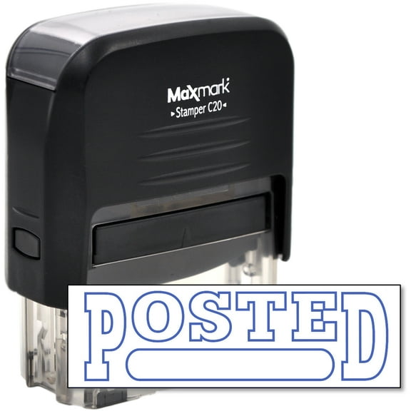 Self Inking Rubber Stamp with Blue Ink (POSTED)
