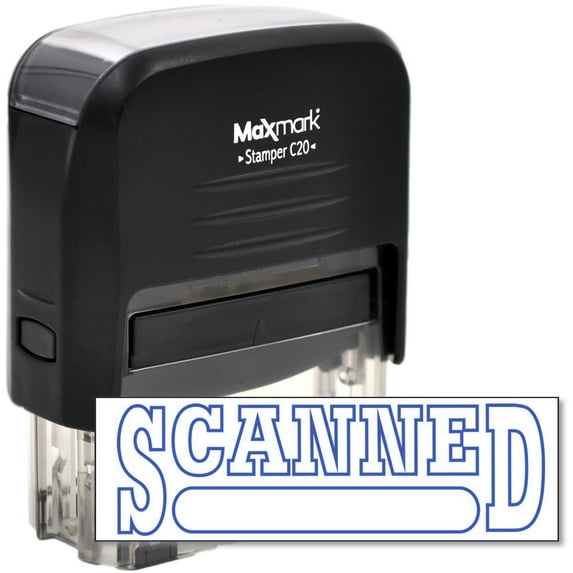 Self Inking Rubber Stamp with Blue Ink (SCANNED)