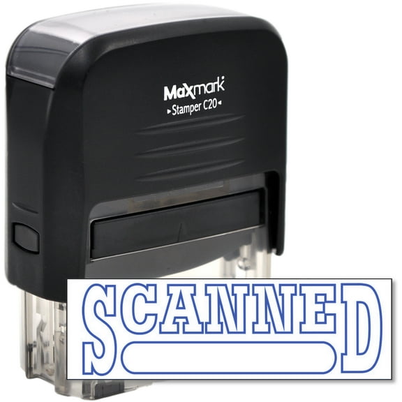 Self Inking Rubber Stamp with Blue Ink (SCANNED)